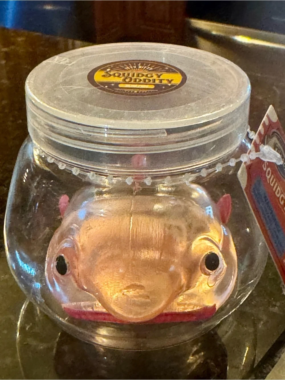 Blobfish Squishy In Clear Aquarium Shaped Container. Cutest Little Blobfish!